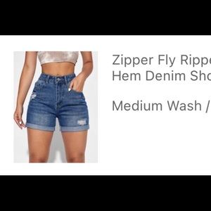 Shein medium wash denim shorts